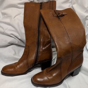 Clarks Brown Heeled Boots Equestrian Style Size 10 M US